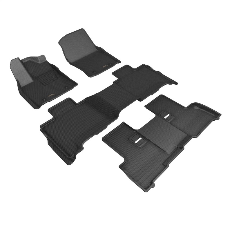 Toyota Sequoia Floor Mats - Front Rear and Third Row - 3D MAXpider - KAGU Series - Black - `23-`26